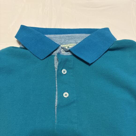 Vintage L.L. Bean Polo Shirt Men’s Large Teal Blue 100% Cotton Made in USA - NWT - Picture 8 of 10